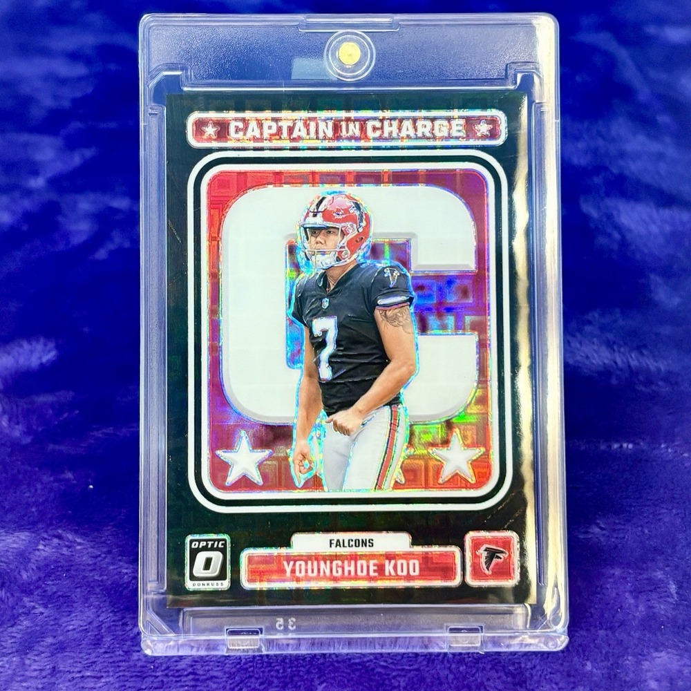 2023 Donruss Optic Captain Charge Younghoe Koo Black Pandora /25 Atlanta Falcons